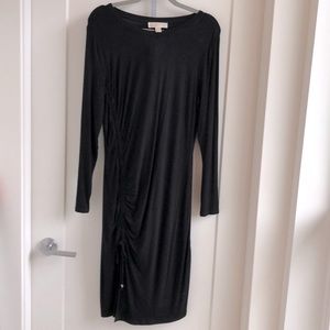 Michael Kors ruched long sleeve jersey dress